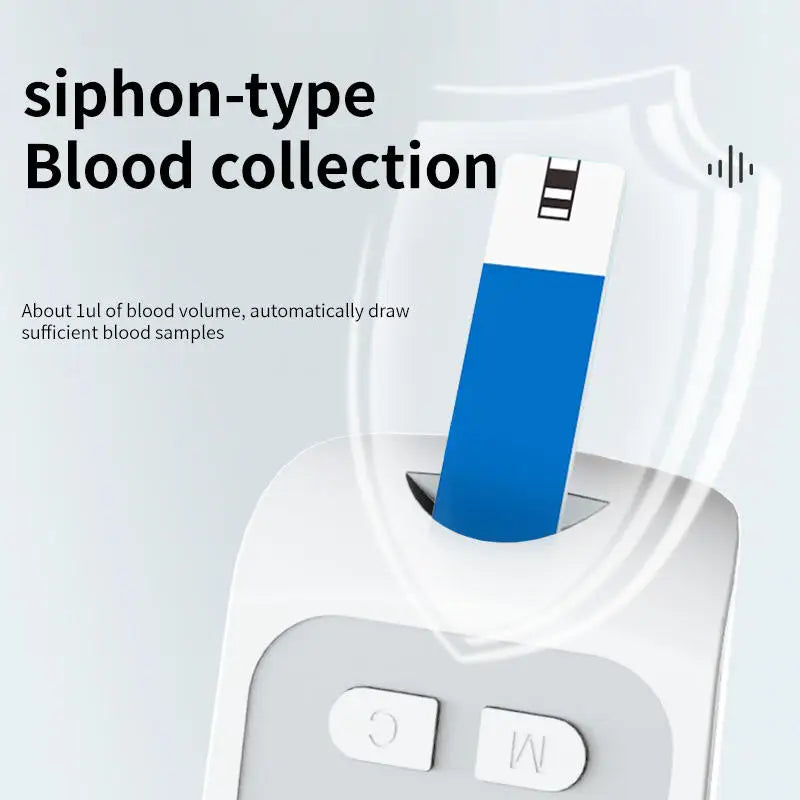 Blood Glucose Monitor Medical Diabetics Glucometer Kit with 50 Test Strips and Lancets Tri-color Backlight Blood Sugar Test Meter Low Pain High Accuracy Diabetes Home Healthcare Device Siphon Blood Collection