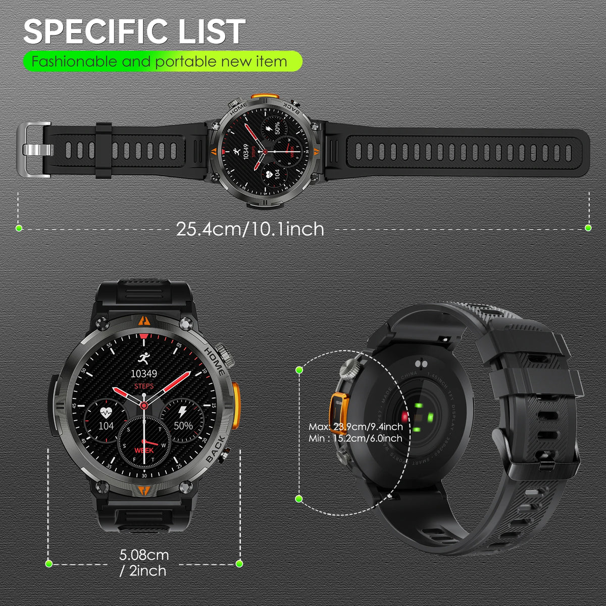 LaNikar 2025 KE3 Bluetooth Call Smart Watch Men Full Touch Screen Health Monitor With steel ring Men SmartWatch For IOS Android