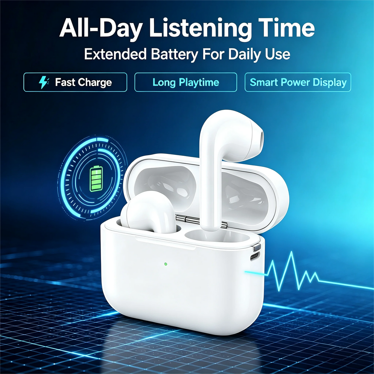 ZZLOVE Wireless TWS Earbuds Noise Cancelling Bluetooth Sport Earphones Charging Case
