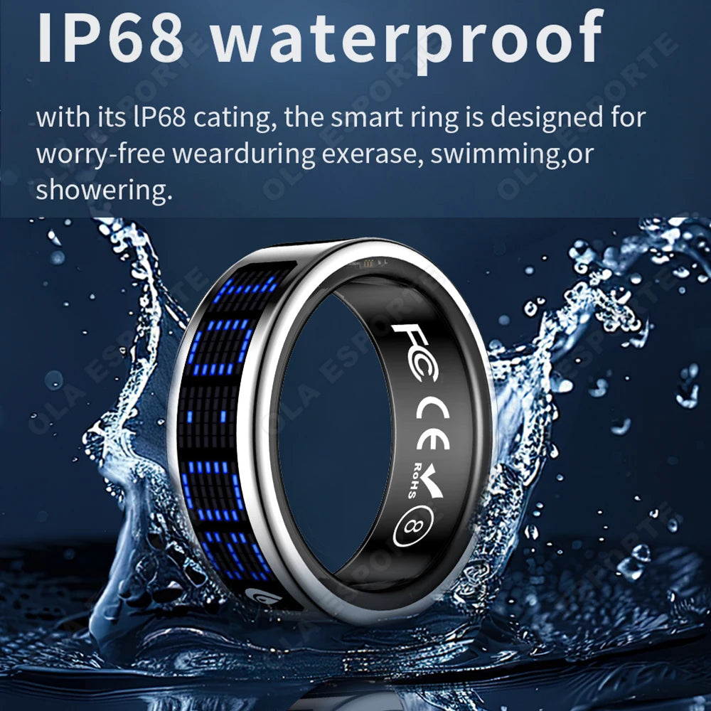 2026 Smart ring for men women heart rate/sleep monitor Ip68 waterproof 100+sports modes gps tracking smartring long battery life for ios Android