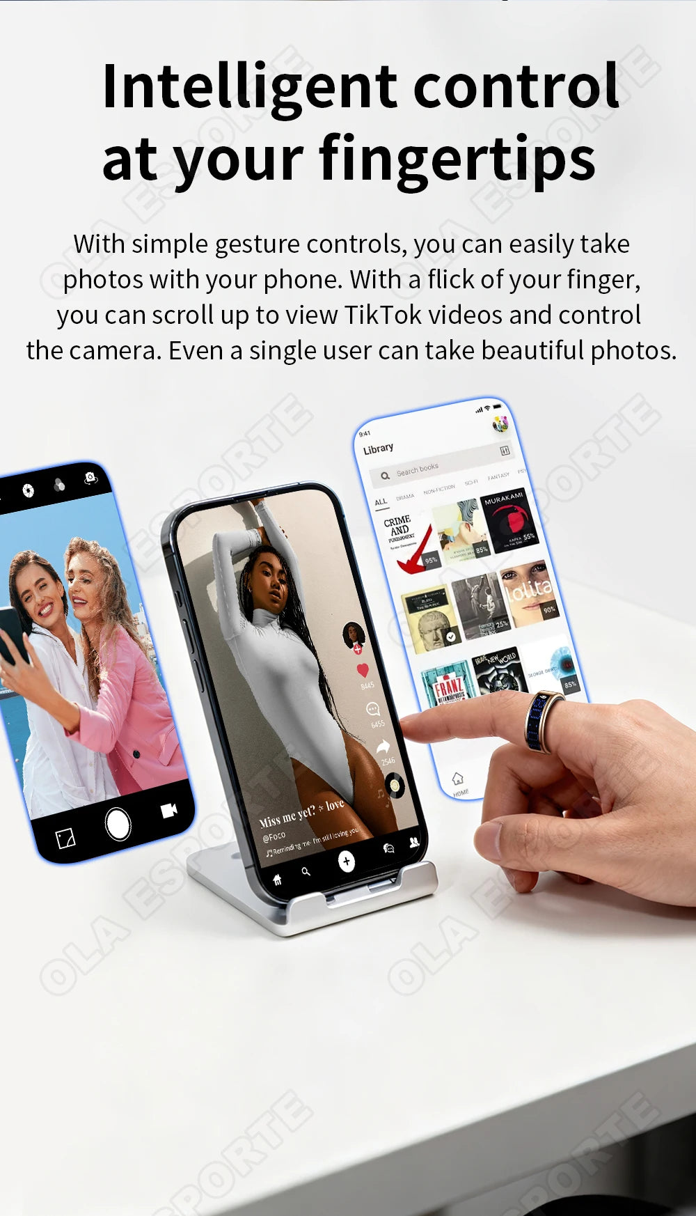 2026 Smart Ring with Touch Display Screen, Wireless Charging, Health Manager, 5ATM Waterproof For Men Women Smart Rings R12 R08