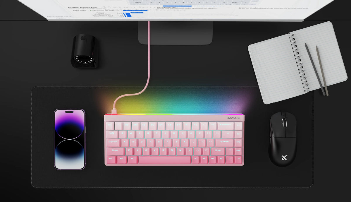 MCHOSE Ace68Air Gaming Keyboard | 0.08ms Latency, 256K Scan Rate, RGB Light Box, Magnetic Axis, Adaptive Calibration for PC Game
