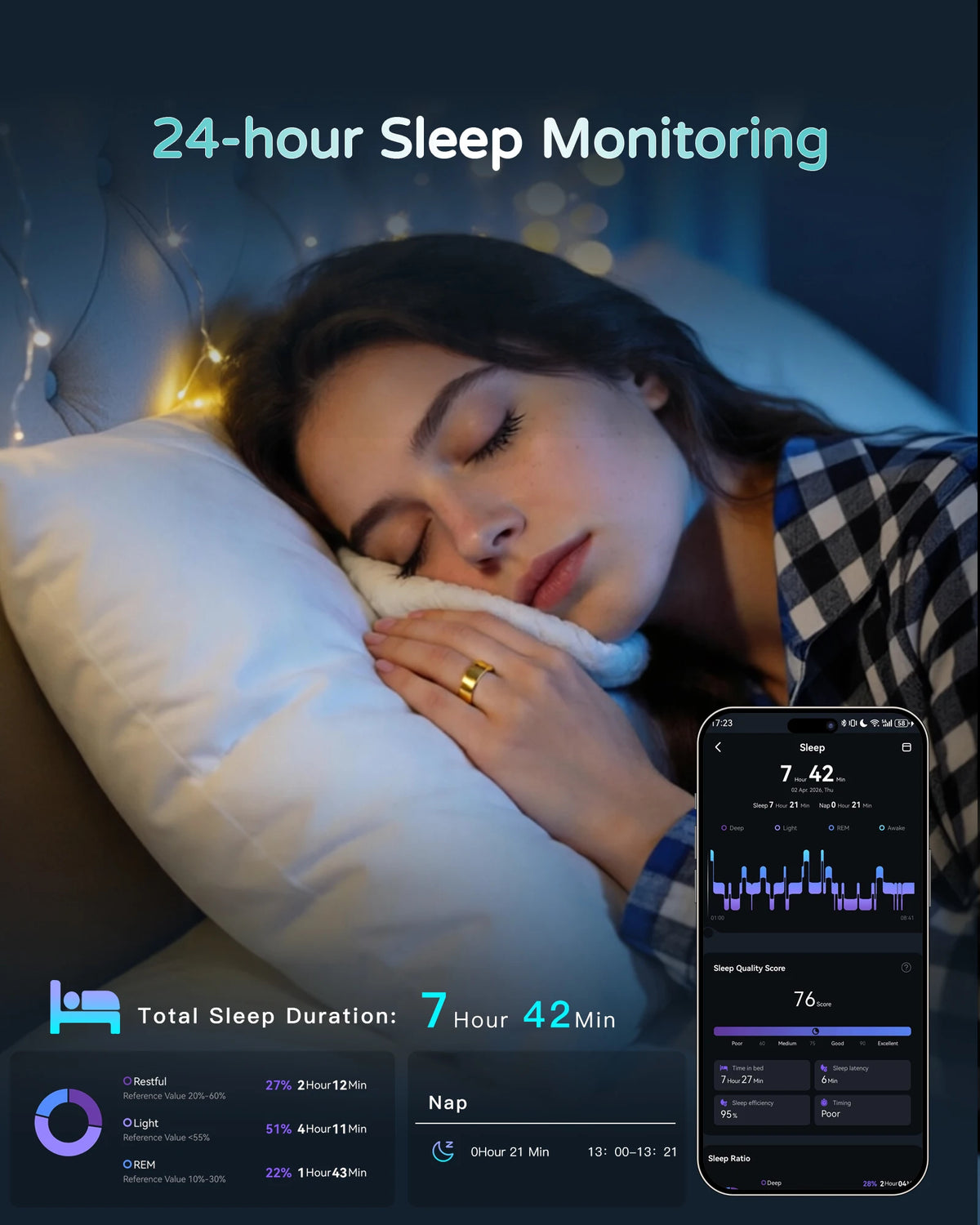 AURA Matt Smart Ring Fitness Sports Health Monitor Sleep Temperature Top Quality Long Battery