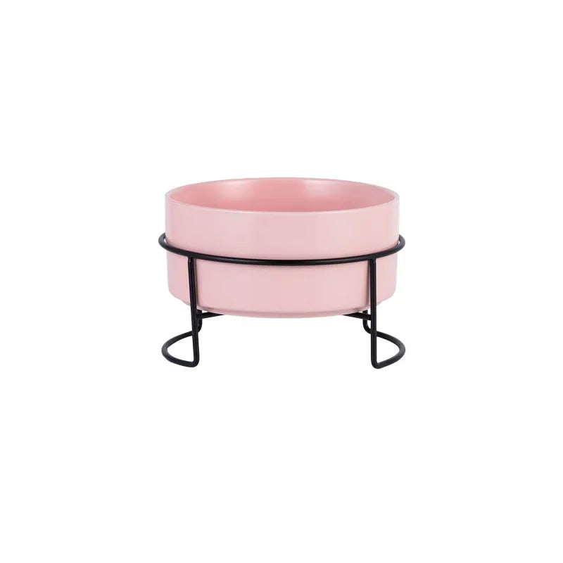 Dogs Food Water Bowls with Stand Cat Ceramic Eating Drinking Feeders Pet Large Capacity Elevated Feeding Bowl 300ml - 1800ml
