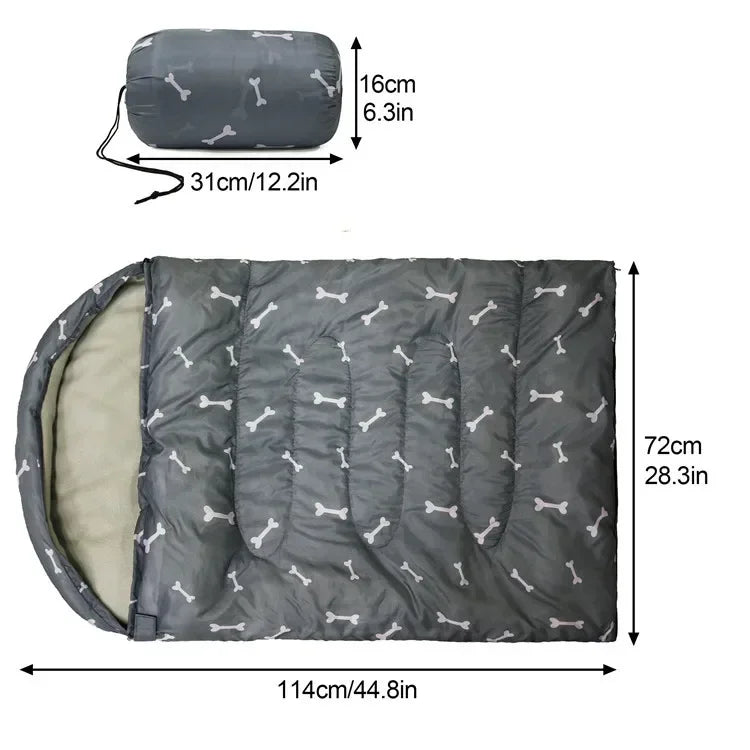 Dog Sleeping Bag Bone Pet Sleep Mat Outdoor Camping Warm Kennel Pad Dog Bed Blanket Dog Beds for Medium Dogs Pet Supplies Puppy