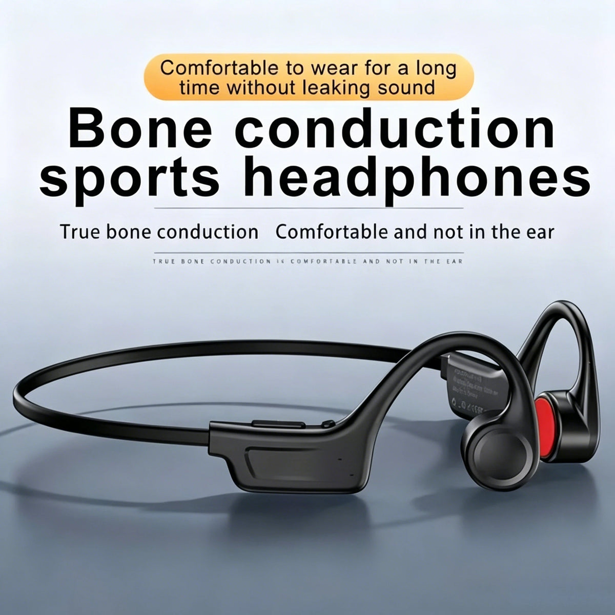2026 New Open-ear Bone Conduction Headphones Built-in Mic Type-C Charging Long Playback Wireless Earbuds Sports Headset for Running Cycling Fitness Holiday Gift