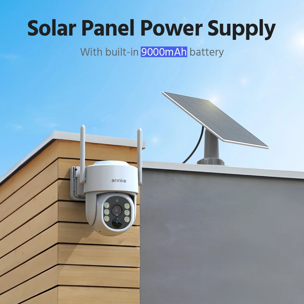 Annke 4MP Solar Security Cameras 10CH NVR 2.4G 5.8G 5MP PTZ WiFi Security Cameras PIR Color Night Vision Camera Security WiFi