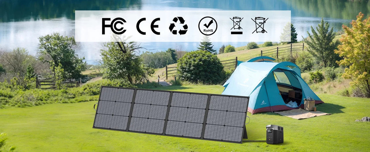 MHPOWOS 400W 220W 110W  Portable Solar Panel Foldable Charger for Power Station Camping RV Garden Roof Off Grid System IP67 Waterproof  ETFE