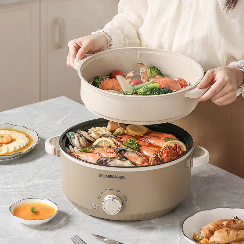 110V/220V 3L Multi Cookers Double Layer Electric Pot 1-2 People Household Non-stick Pan Hot Pot Rice Cooker Cooking Appliances