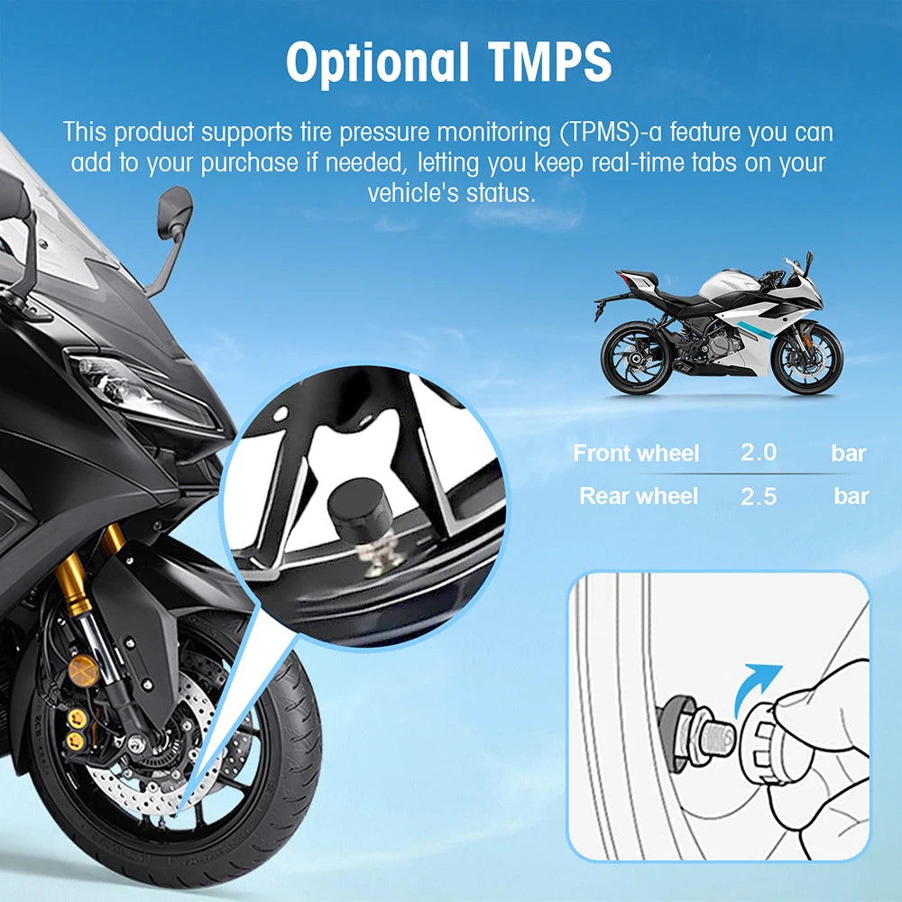 5 Inch Motorcycle Portable GPS Portable 5 inch Motorcycle GPS Navigation Wireless Carplay Android Auto IPX7 Waterproof LCD Display Moto Monitor Dual BT5.0 Multimedia Player
