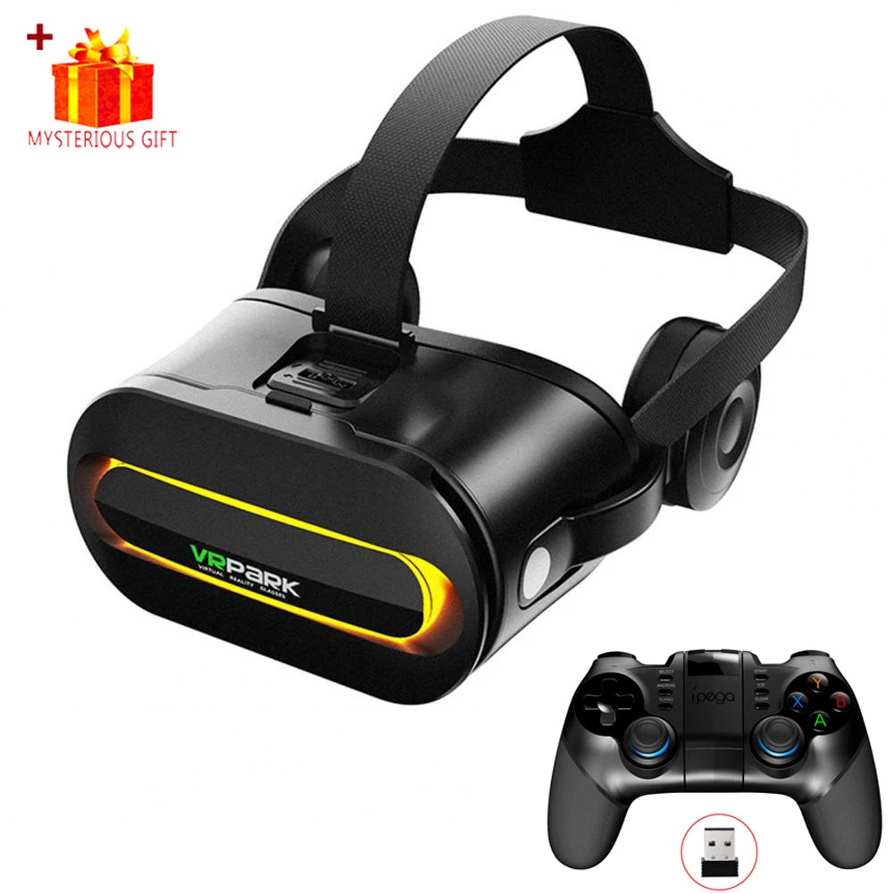Viar 3D Virtual Reality VR Glasses Headset Bluetooth Devices Helmet Lenses Goggles Smart Smartphone Phone Headphones Mobile Game
