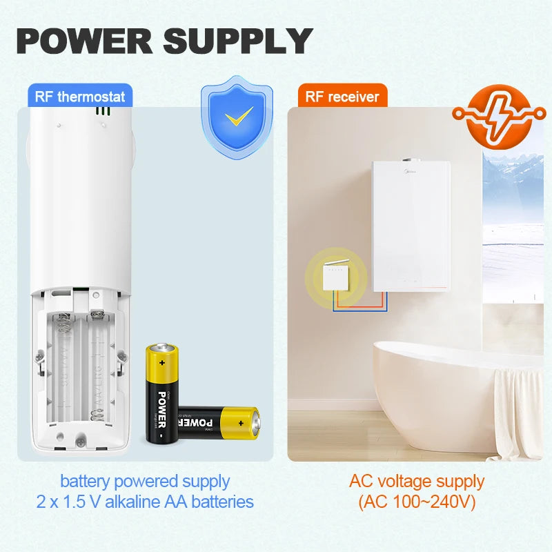 Wireless WiFi RF433 Thermostat for Gas Boiler for Water Floor Heating Smart Tuya Temperature Controller Alice Alexa Google Home