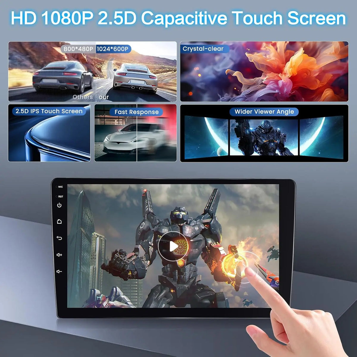 New 9inch Android 15 Quad Core Touch Car Stereo Radio Multimedia Video Player GPS Navigation Head Unit For Toyota Corolla EX 2005-2012 Support Wireless Carplay Android Bluetooth WiFi FM RDS DSP SWC Mirror Link Reverse Camera
