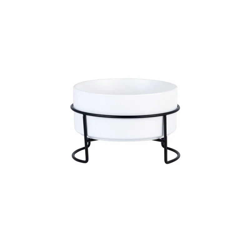Dogs Food Water Bowls with Stand Cat Ceramic Eating Drinking Feeders Pet Large Capacity Elevated Feeding Bowl 300ml - 1800ml
