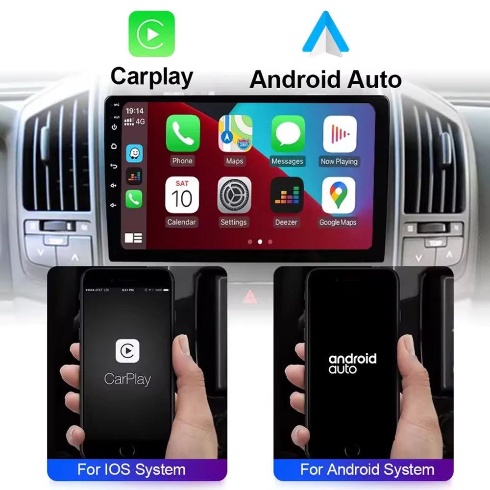 LEHX 1 inch Wireless CarPlay 2Din Android 15 Car Radio Multimedia Player GPS Navigation 4G WiFi