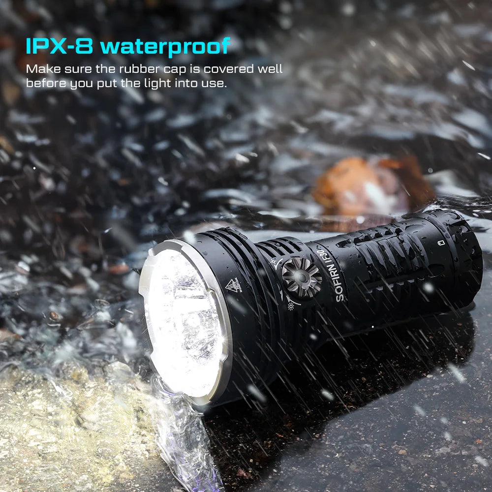 SOFIRN IF30 Powerful  USB C Rechargeable EDC Flashlight IPX8 Waterproof 32650 12000lm SFT40 Lamp Portable Torch