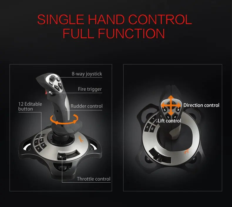 PXN-2113 Pro Joystick Flight Simulator Gamepad Controller PC Flight Simulation Cockpit Stick for PC/Desktop Game Accessories