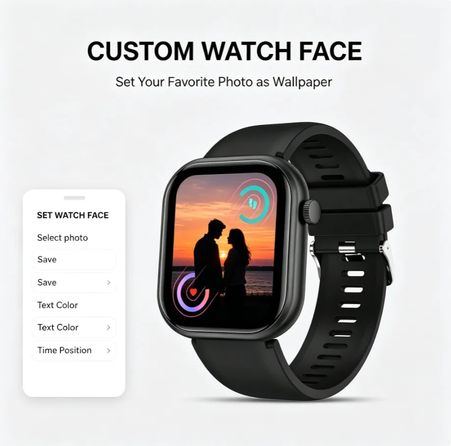 Smart Watch Compatible for Android/iPhone with Wireless Calling/Sending, Camera Control,, TFT Touchscreen, Ultra-Thin Borderless Design, Wireless Smartwatch Suitable for Android & iPhone, Unisex Gift for Men and Women