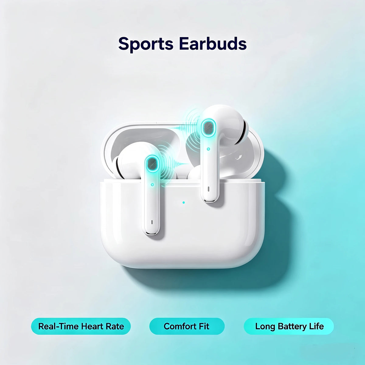 ZZLOVE Wireless TWS Earbuds Noise Cancelling Bluetooth Sport Earphones Charging Case