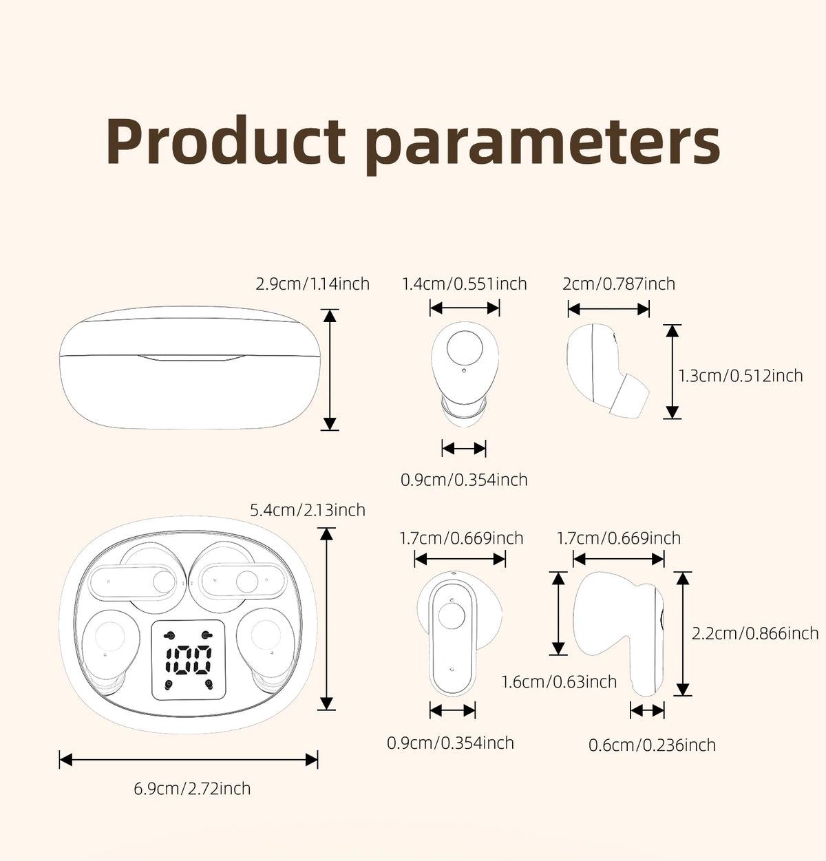 INSONIXN 2in1 Wireless Bluetooth Earbuds, Mini Invisible Sleep Earphones, Sports Noise Cancelling Ear Buds Comfortable To Wear, Low Bass Sound Effect HIFI Music, For Leisure, Office, And Classroom, Long Battery Life, Suitable
