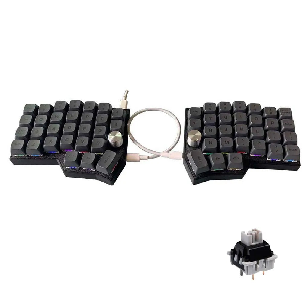 Corne 4×6 Layout 2 Knobs Split Ergonomics Hot-swappable MX Mechanical Keyboard Wired South RGB VIAL Programmable