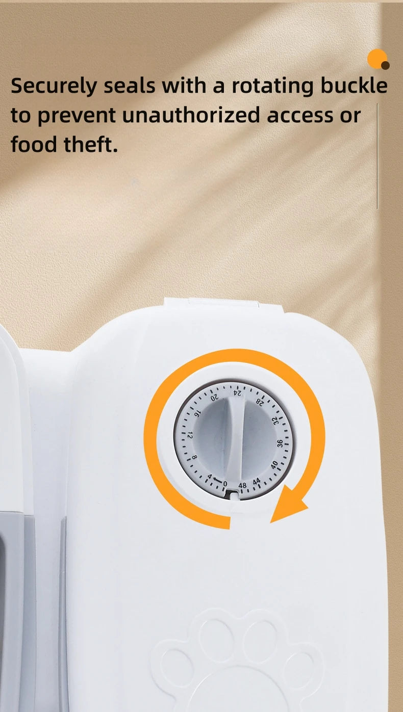 Pet Automatic Feeder Timed Quantification Separate Bowls for Dry Wet Feeding Easy to Clean Short-distance Travel Home Use