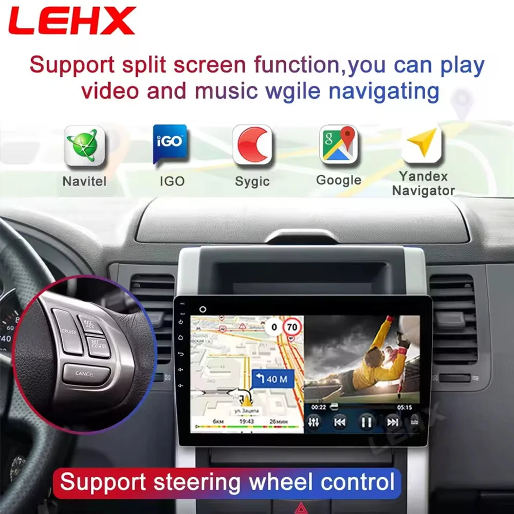 LEHX 1 inch Wireless CarPlay 2Din Android 15 Car Radio Multimedia Player GPS Navigation 4G WiFi
