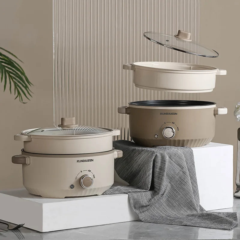 110V/220V 3L Multi Cookers Double Layer Electric Pot 1-2 People Household Non-stick Pan Hot Pot Rice Cooker Cooking Appliances