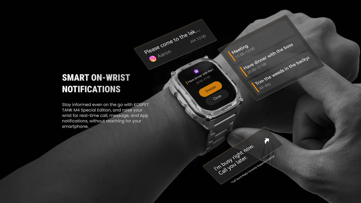 KOSPET Tank M4 Special Edition Men's Smartwatch 1.96 Inch AMOLED 10ATM Waterproof Freediving Offline Maps GPS 2 Wristbands