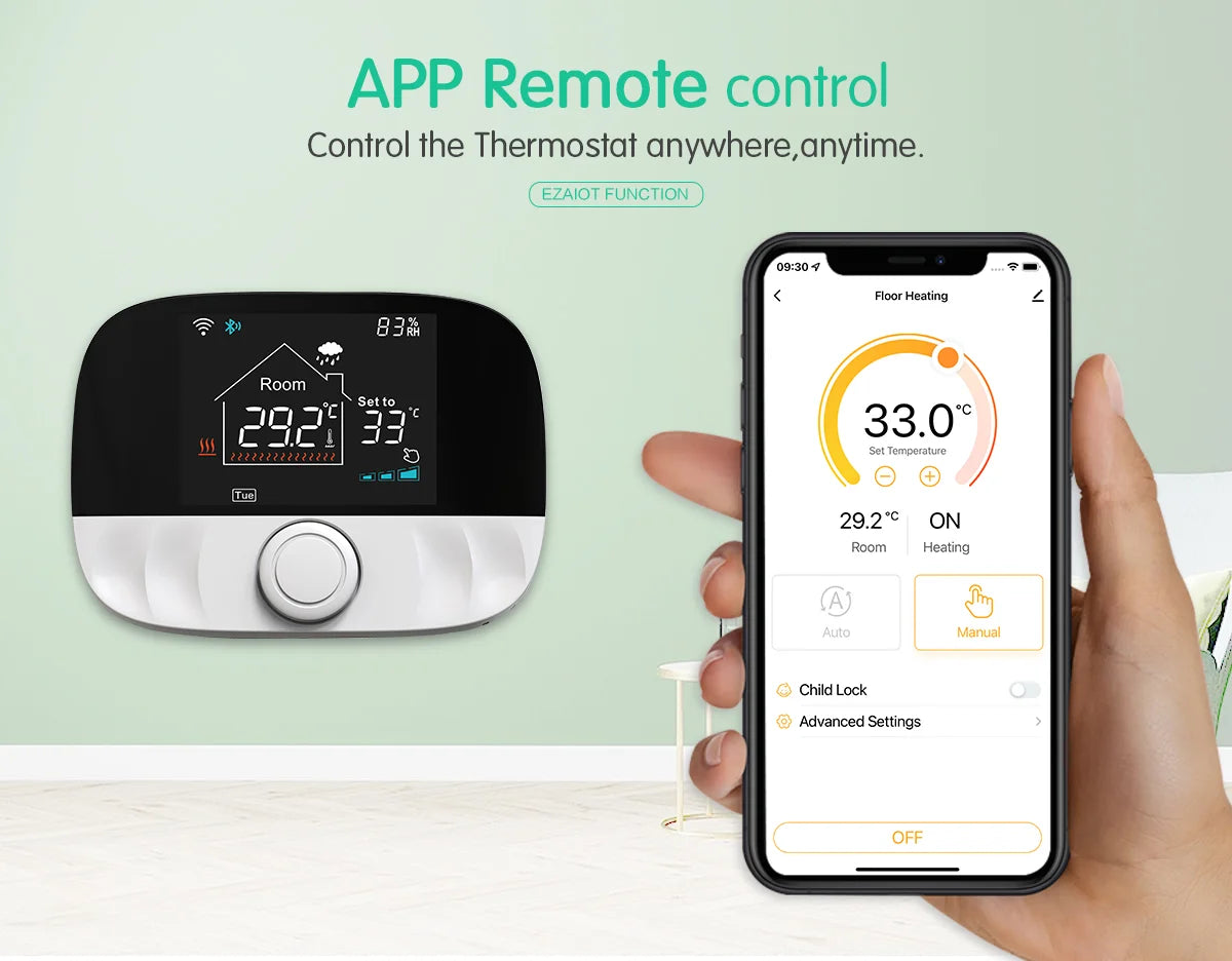 RF433 Wireless Thermostat WiFi/No WiFi Floor Heating Water Gas Boiler Home Room Tuya Smart Programmable Temperature Controller
