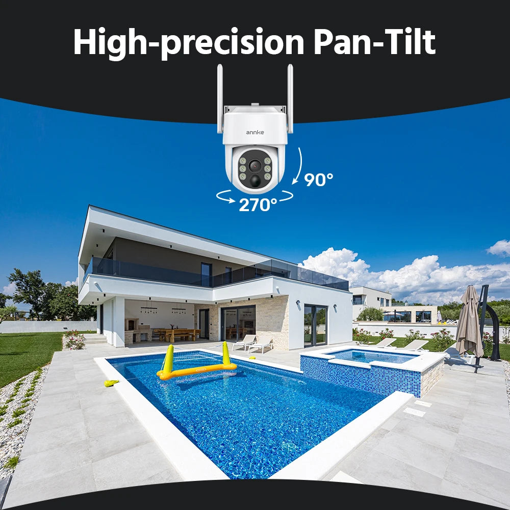 Annke 4MP Solar Security Cameras 10CH NVR 2.4G 5.8G 5MP PTZ WiFi Security Cameras PIR Color Night Vision Camera Security WiFi