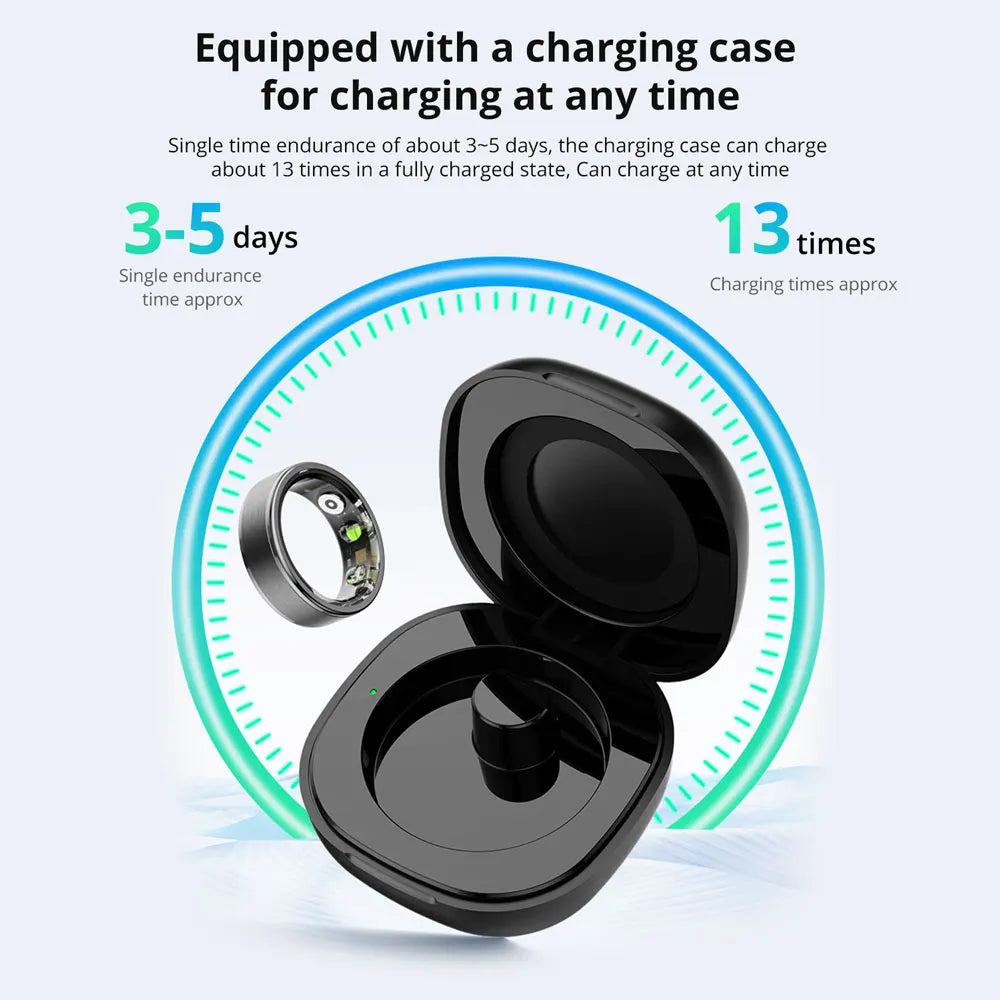New COLMI R03 Smart Ring Charging Case Men Women, Battery Life 39 Days, Health Monitor, IP68 & 5ATM Waterproof, Multi-sport Mode