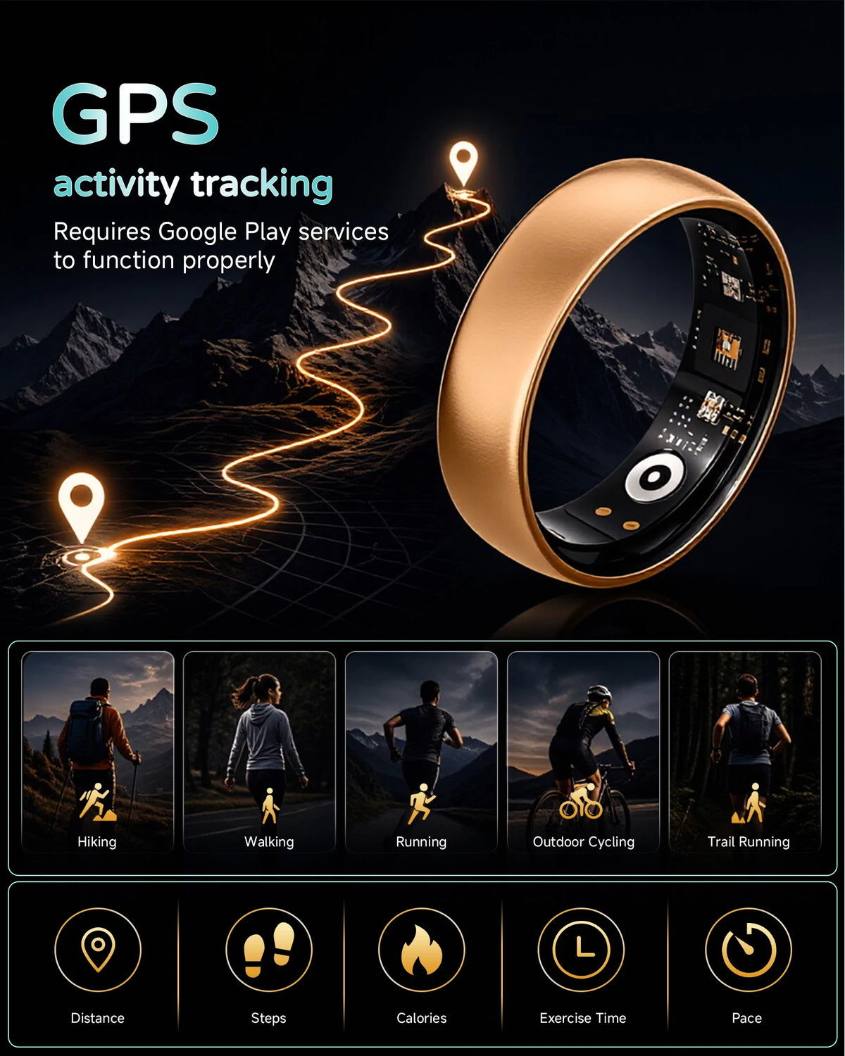 AURA Matt Smart Ring Fitness Sports Health Monitor Sleep Temperature Top Quality Long Battery