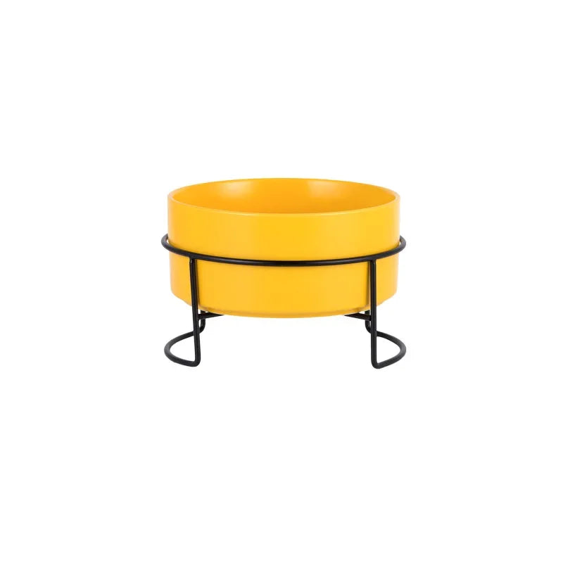 Dogs Food Water Bowls with Stand Cat Ceramic Eating Drinking Feeders Pet Large Capacity Elevated Feeding Bowl 300ml - 1800ml