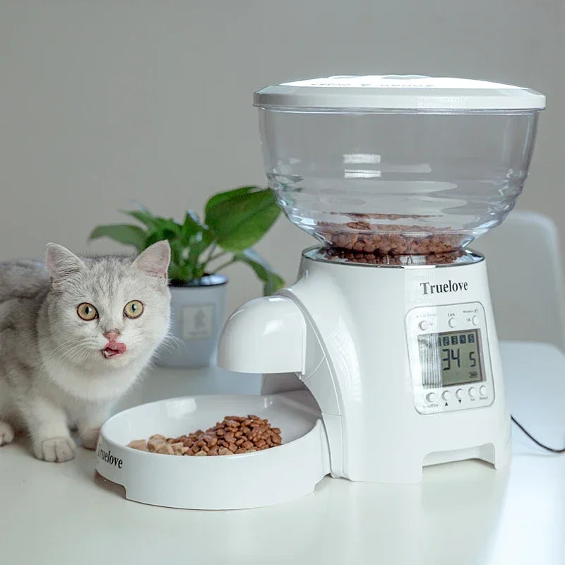 Truelove Automatic Pet Food Dispenser Timed Cat Feeder Automatic Dog Feeder Freshness Preservation Dry Food White TLD2001