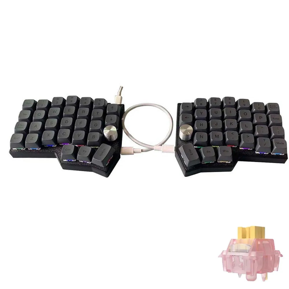 Corne 4×6 Layout 2 Knobs Split Ergonomics Hot-swappable MX Mechanical Keyboard Wired South RGB VIAL Programmable