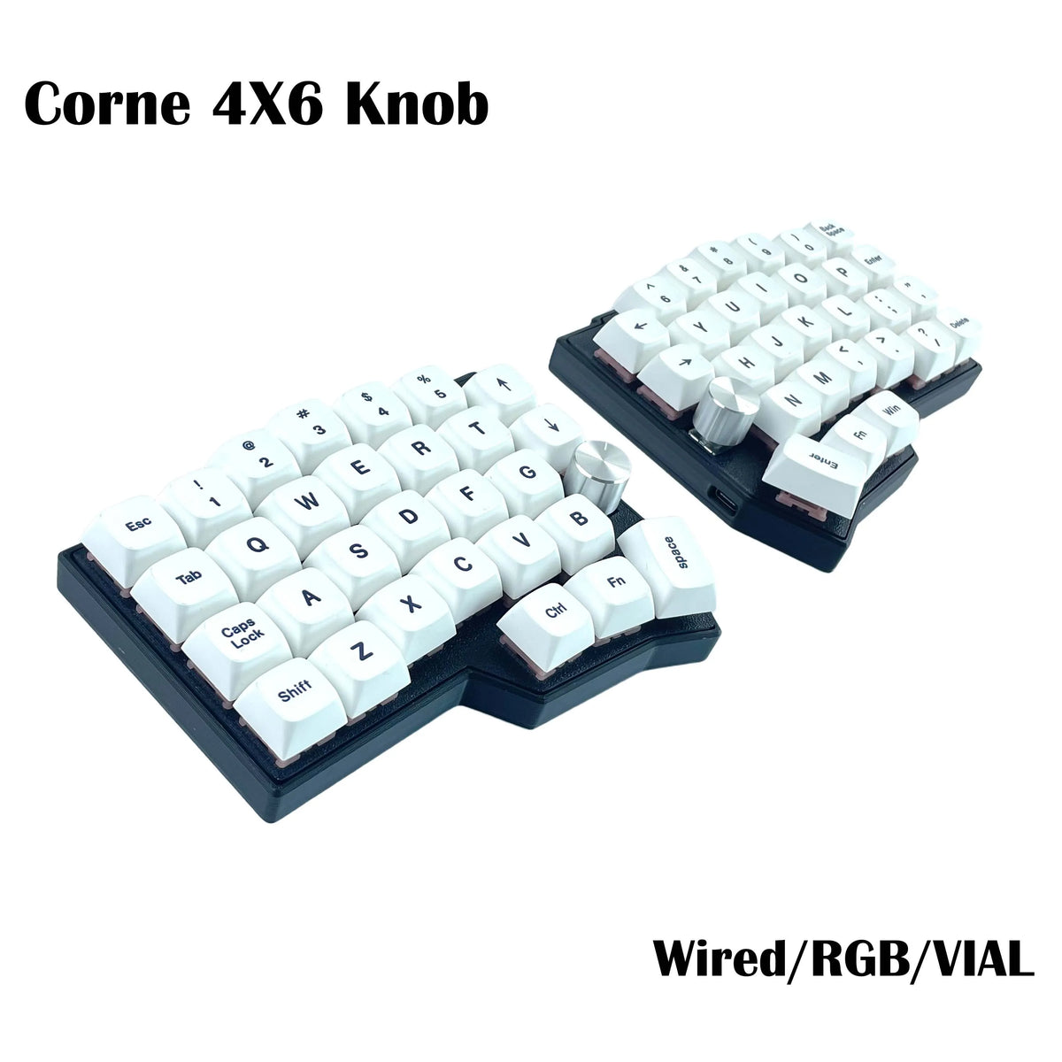 Corne 4×6 Layout 2 Knobs Split Ergonomics Hot-swappable MX Mechanical Keyboard Wired South RGB VIAL Programmable