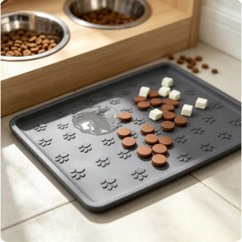 Silicone Pet Feeding Mat Waterproof Dog Cat Food Bowl Placemat Feeder Pad Drinking Organizer for Pets Daily Meal