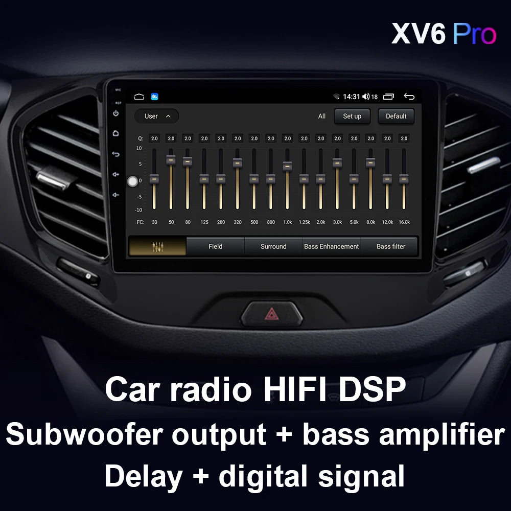 Lehx 9" 2 Din Universa Android 15 Radio Carplay Android Auto Car Stereo Audio Gps Navi Bluetooth Fm Rds Wifi