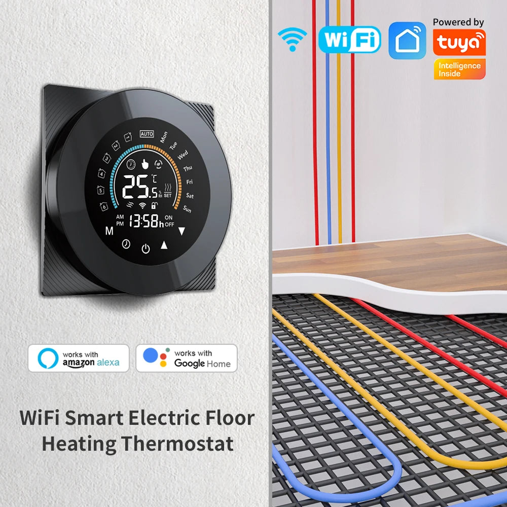 Wifi Thermostat Electric Floor Water/Gas Boiler Heating LCD Digital Touch Temperature Control Smart Life Google Home Alexa