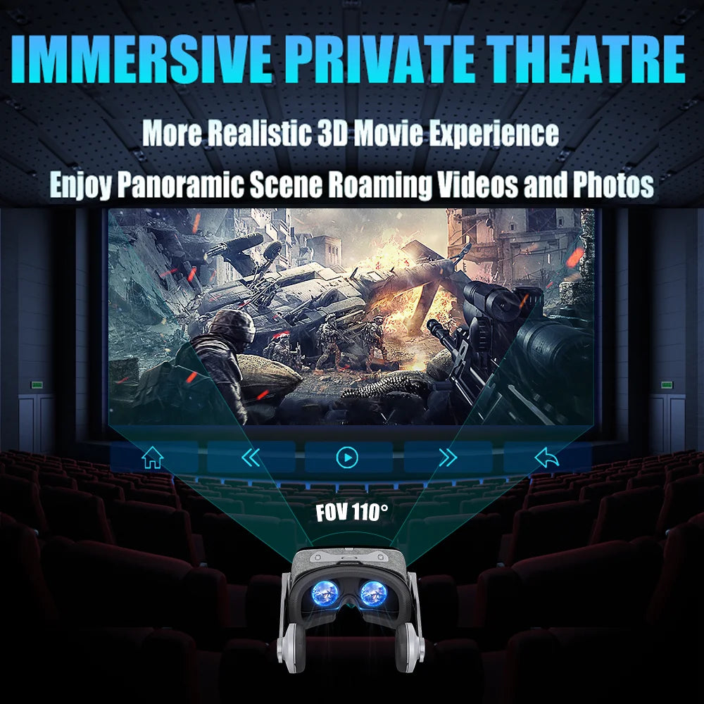 VR Shinecon Casque Viar 3D Glasses Virtual Reality Headset Helmet Goggle Lenses for Smart Phone Smartphone Video Game Binoculars