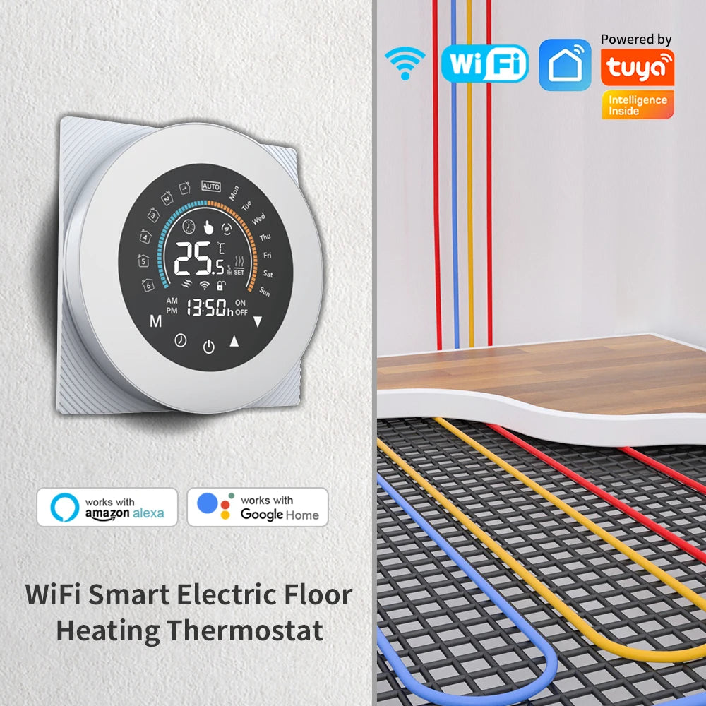 Wifi Thermostat Electric Floor Water/Gas Boiler Heating LCD Digital Touch Temperature Control Smart Life Google Home Alexa