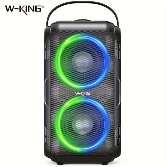 W-KING T9-2 80W RMS Party Portable Speakers Bluetooth Wireless Boombox with 2 Drivers (2*4.04'' Woofer), Huge 105dB Sound Large Party Box