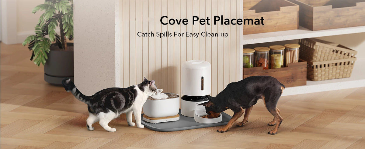 Dog Cat Food Mat Safety Silicone Waterproof Dog Bowl Mats Raised Edge Spill Protection Feeding Mat for Pet