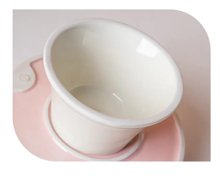 Elevated Cat Bowls Ceramic Slow Feeder Bowls Neck Protection Non-Slip Spill-Resistant for Dogs Cats Water Bowl