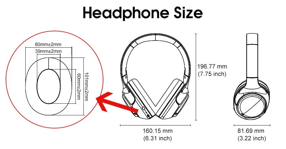 QCY H3 ANC Wireless Headphones 43dB Active Noise Cancellation Headset Wired/Wireless Bluetooth 5.4 Hi-Res Audio Earphones 60Hrs