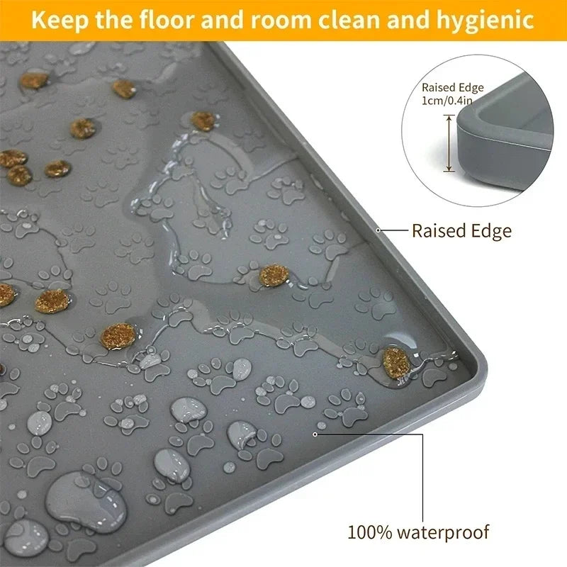Silicone Pet Feeding Mat Waterproof Dog Cat Food Bowl Placemat Feeder Pad Drinking Organizer for Pets Daily Meal