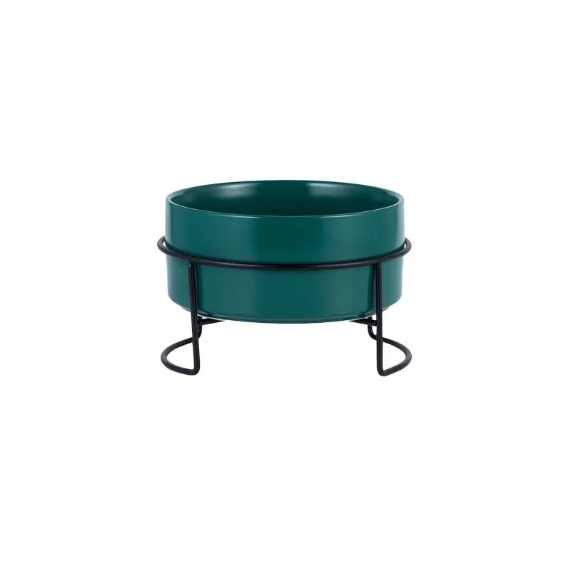 Dogs Food Water Bowls with Stand Cat Ceramic Eating Drinking Feeders Pet Large Capacity Elevated Feeding Bowl 300ml - 1800ml