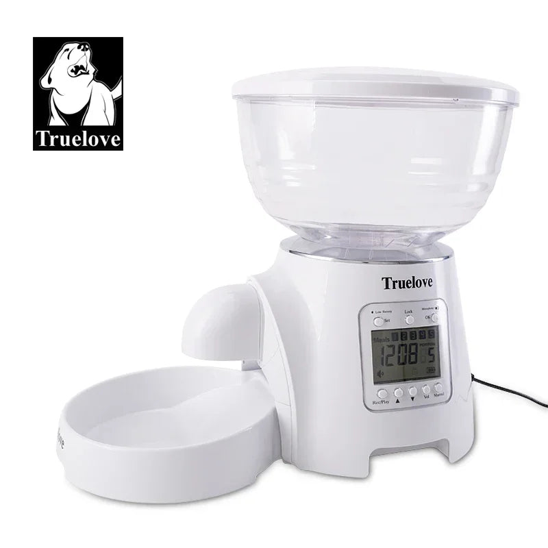 Truelove Automatic Pet Food Dispenser Timed Cat Feeder Automatic Dog Feeder Freshness Preservation Dry Food White TLD2001