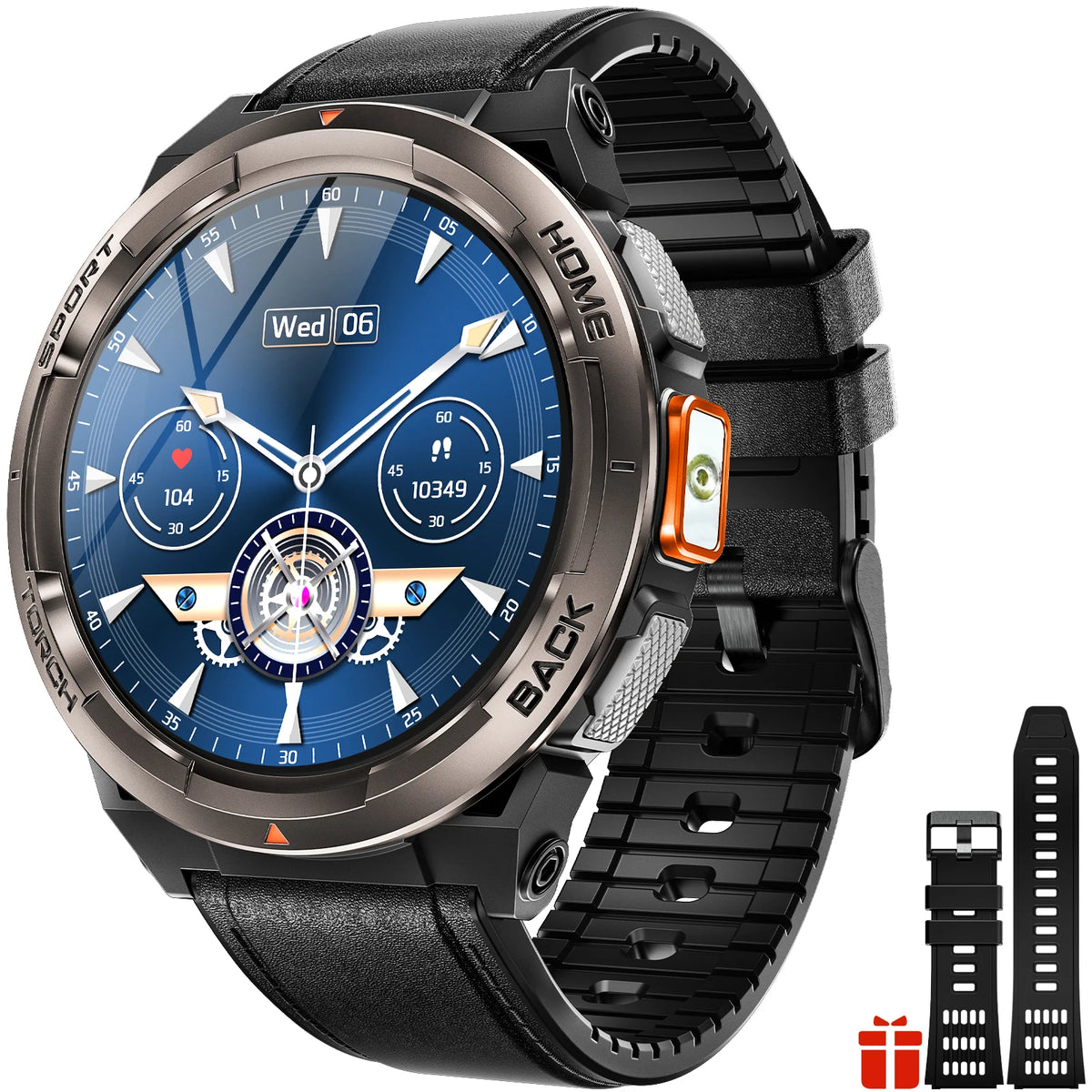 EIGIIS 1.45 Inch Smart Watch KE5 3ATM Waterproof Original Design Sports Watch With Compass And Altitude Barometer LED Flashlight
